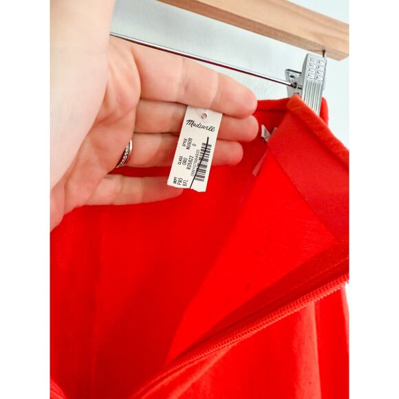 Madewell | NWT Linen Maxi Slip Skirt in Bright Flame Red | Sz 0 - Picture 8 of 11